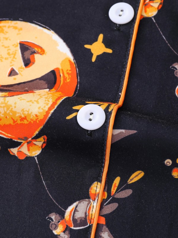 Ensemble pyjama imprimé chauve-souris Aliments d'Halloween pour femme|13,01 €|OKKO MODE