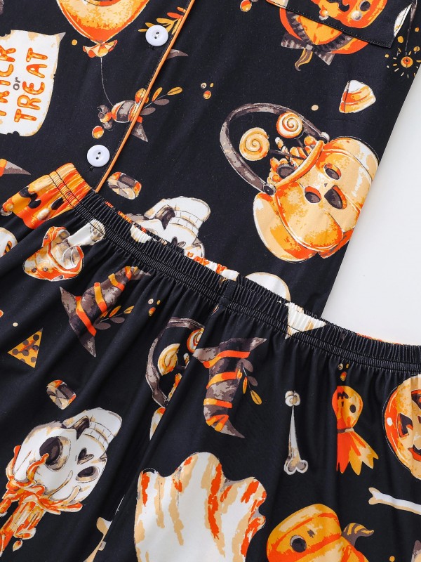 Ensemble pyjama imprimé chauve-souris Aliments d'Halloween pour femme|13,01 €|OKKO MODE