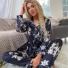 Pyjama en satin imprimé fleuri pour femme, chemise manches longues|29,69 €|OKKO MODE