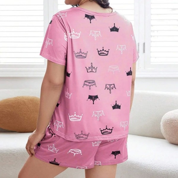 Ensemble pyjama femme grande taille imprimé lettre été doux XL-5XL|12,59 €|OKKO MODE