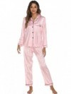 Pyjama long pour femmes en satin, cardigan et pantalons assortis|14,07 €|OKKO MODE