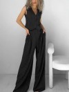 Ensemble pantalon de bureau pour femme, tenue rayée col en v 2 pièces printemps été|26,09 €|OKKO MODE