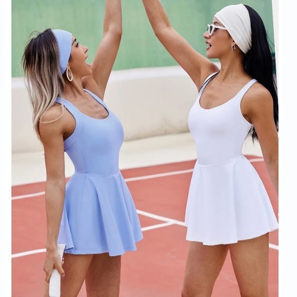 Combinaison une pièce avec coussinets de poitrine, robe sport fitness tennis badminton|22,49 €|OKKO MODE