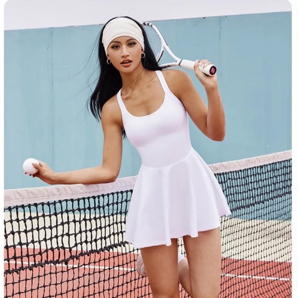 Combinaison une pièce avec coussinets de poitrine, robe sport fitness tennis badminton|22,49 €|OKKO MODE