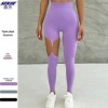 Leggings taille haute en métal pour femme, pantalon de fitness évidé|14,39 €|OKKO MODE