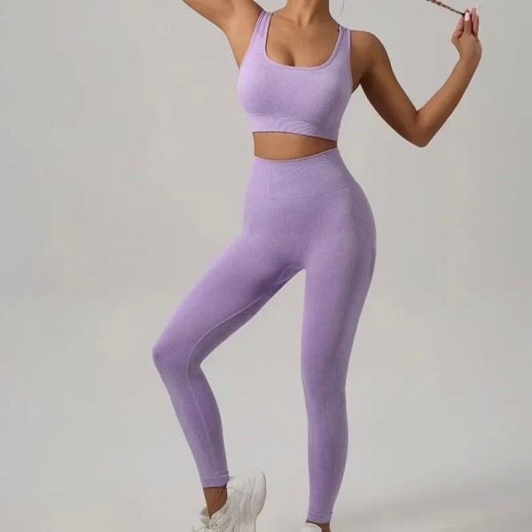 Ensemble de yoga seamless pour femme, soutien-gorge sport et leggings hanche elevée|12,59 €|OKKO MODE