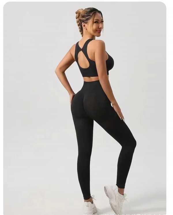 Ensemble de yoga seamless pour femme, soutien-gorge sport et leggings hanche elevée|12,59 €|OKKO MODE