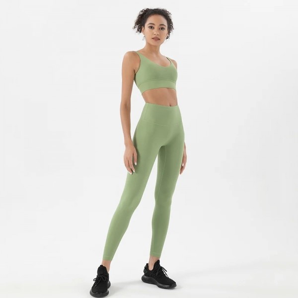 Survetements en nylon pour femmes, ensemble de yoga sportif avec soutien-gorge fitness leggings|20,92 €|OKKO MODE