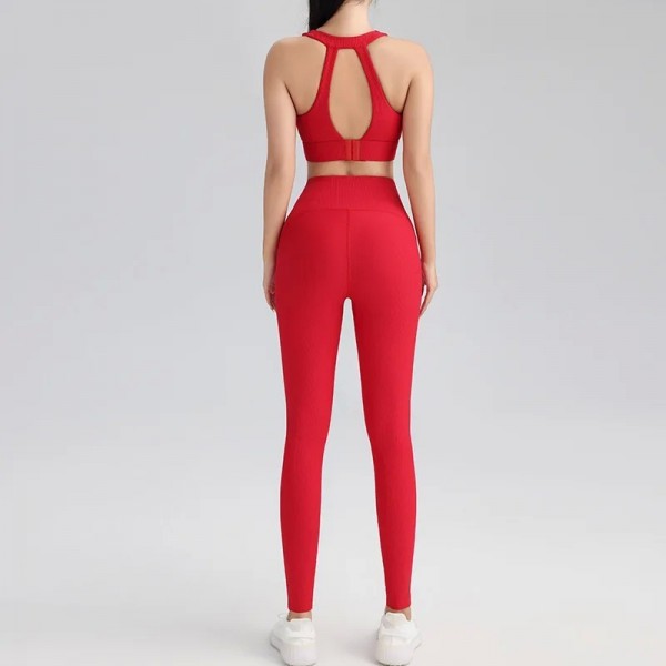 Combinaisons de yoga pour femmes, gilets à dos croisé et leggings taille haute|21,59 €|OKKO MODE