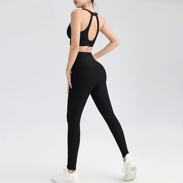 Combinaisons de yoga pour femmes, gilets à dos croisé et leggings taille haute|21,59 €|OKKO MODE