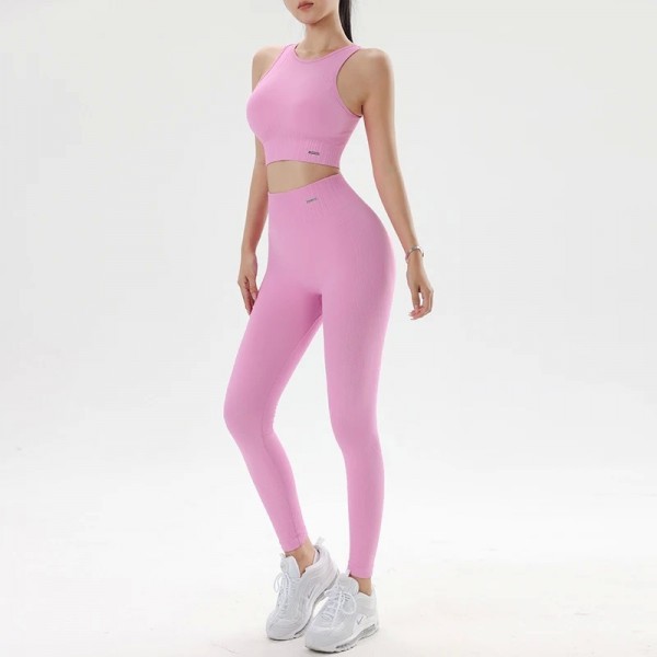 Combinaison de fitness et yoga femme, soutien-gorge d'exercice serré+pantalon taille haute.|18,99 €|OKKO MODE