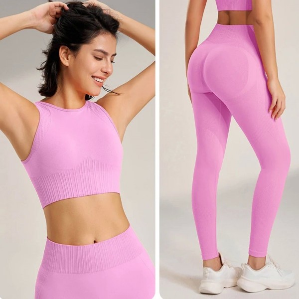 Combinaison de fitness et yoga femme, soutien-gorge d'exercice serré+pantalon taille haute.|18,99 €|OKKO MODE