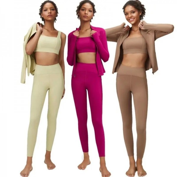 Ensemble de 3 pièces de yoga pour femme, tenue fitness taille haute|35,99 €|OKKO MODE