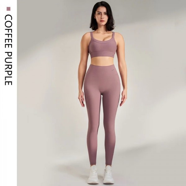 Débardeur et leggings de yoga/course pour femmes, respirants, moulants, secs - hanche de pêche|20,92 €|OKKO MODE