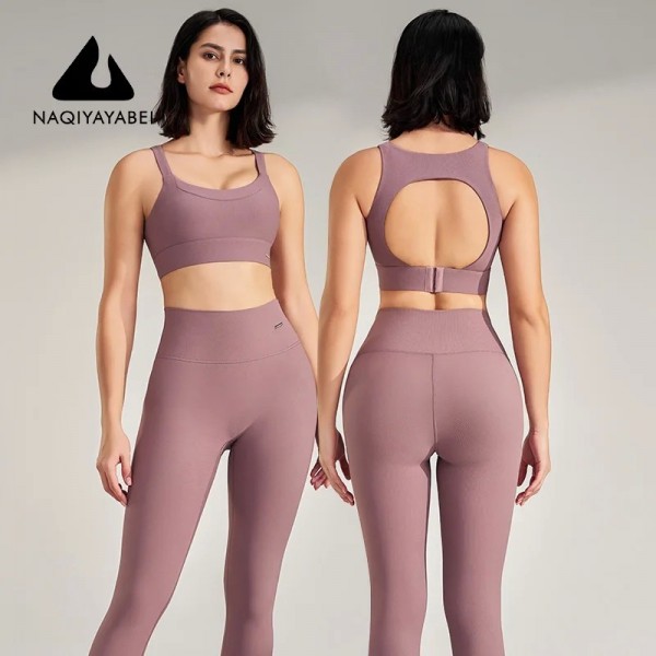 Débardeur et leggings de yoga/course pour femmes, respirants, moulants, secs - hanche de pêche|20,92 €|OKKO MODE