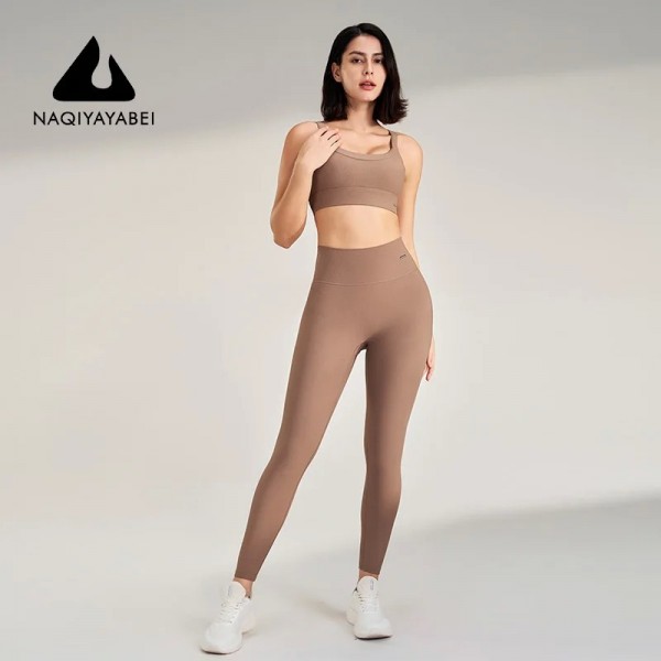 Débardeur et leggings de yoga/course pour femmes, respirants, moulants, secs - hanche de pêche|20,92 €|OKKO MODE