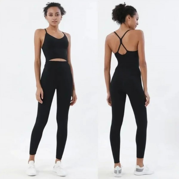 Ensemble de sport deux pièces pour femme, soutien-gorge et leggings sensation nue|22,07 €|OKKO MODE