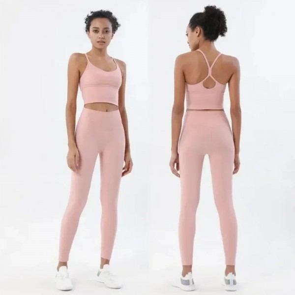 Ensemble de sport deux pièces pour femme, soutien-gorge et leggings sensation nue|22,07 €|OKKO MODE