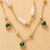 Pendentif émeraude plusieurs couches de perles de cristal pour femme | 3,24 $ | OKKO MODE