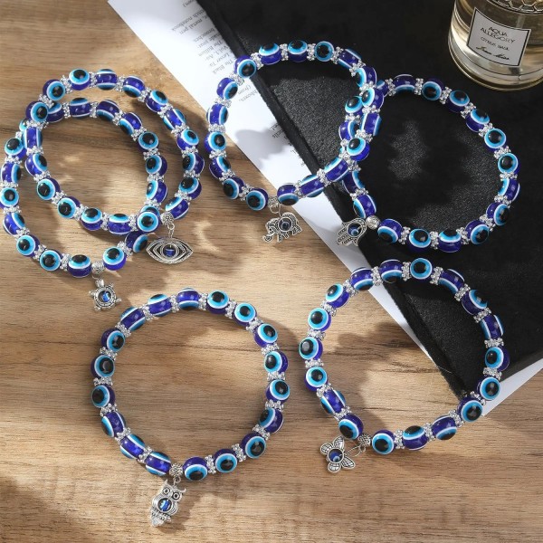 Bracelets de cheville pour femmes, mauvais œil, pendentif bleu|1,79 €|OKKO MODE