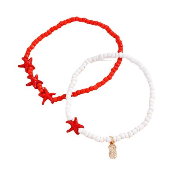 Bracelet de cheville Boohoo en perles de coquillage pour femme, bijoux de cheville, pieds nus, étoile de mer, conque, ananas|1,79 €|OKKO MODE