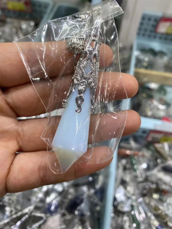 Pendule en Pierre Naturelle de Radiesthésie, Pendentif en Quartz, Équilibrage, Méditation Spirituelle, Guérison|15,29 €|OKKO MODE