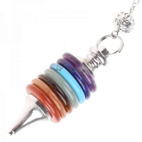 Pendules Divination en cristal, 7 chakras, pendentif guérison Reiki, bijoux cadeau|3,59 €|OKKO MODE