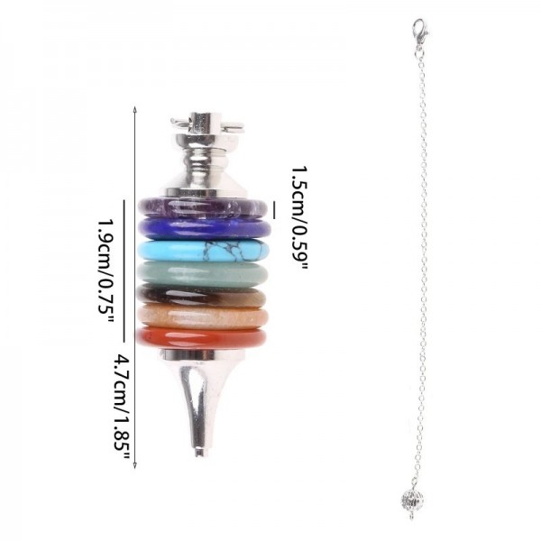 Pendules Divination en cristal, 7 chakras, pendentif guérison Reiki, bijoux cadeau|3,59 €|OKKO MODE