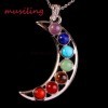 Musiling – pendentif pendule Reiki en métal, amulette de guérison en pierre naturelle, 7 perles de Chakra, breloques de santé, b|21,59 €|OKKO MODE