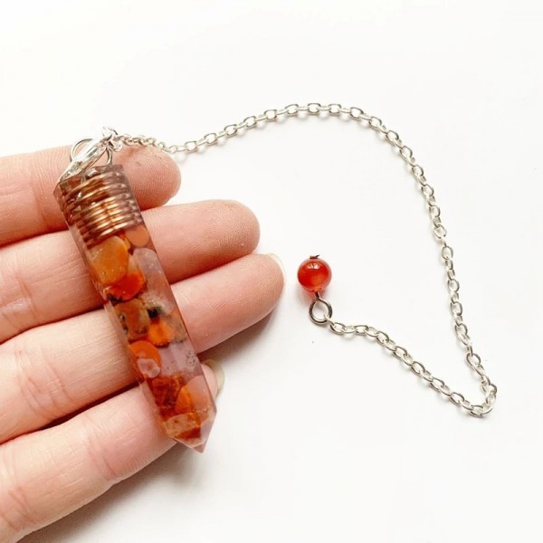 Pendentif pendule en pierres Chakra 7, cristal naturel, Quartz, chaîne métallique en alliage, 1 pièce|8,99 €|OKKO MODE