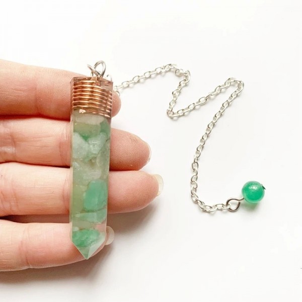 Pendentif pendule en pierres Chakra 7, cristal naturel, Quartz, chaîne métallique en alliage, 1 pièce|8,99 €|OKKO MODE