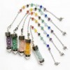 Reiki – pendule de guérison des 7 chakras, pendentif pour radiesthésie, cristal naturel, Quartz, éclats de pierre, alliage de mé|8,99 €|OKKO MODE