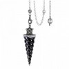 Pendule pointu en cristal d'obsidienne noire, pendentif en résine, 7 chakras, pierre à puce naturelle, adapté à la radiesthésie,|4,97 €|OKKO MODE