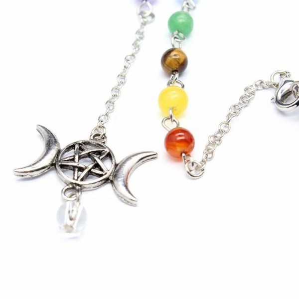 Pendules cristal de roche pendule radiesthésie pierre naturelle reiki pendentif à hexagonale 7 Chakra pendule spirituel verit|2,00 €|OKKO MODE