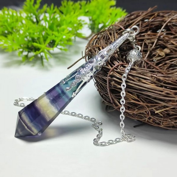 Pendule en Fluorite Naturelle de 7cm, Accessoire de Reiki, Sorcellerie, Équilibre Spirituel, Colonne, Cadeaux pour la Maison|15,03 €|OKKO MODE