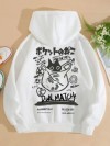 Sweat à capuche imprimé dessin animé chat mignon pour femme|3,24 €|OKKO MODE