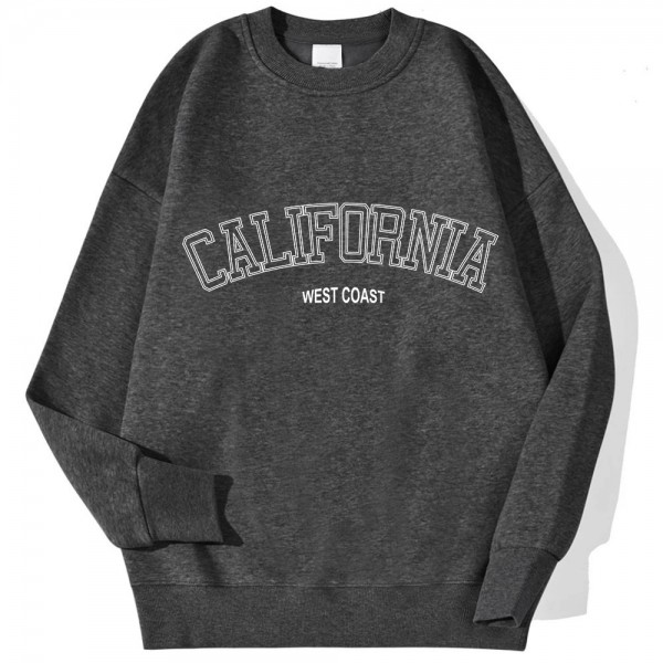 Sweat à capuche imprimé California West Coast pour femme - pulls col rond, manches longues|2,97 €|OKKO MODE