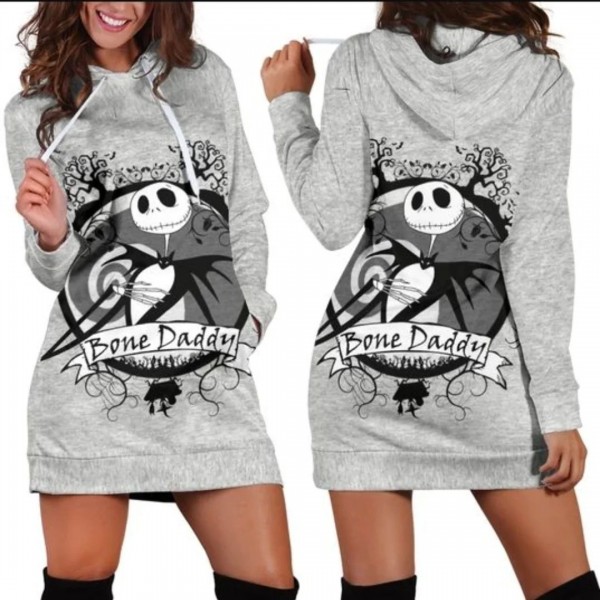 Robe pull à capuche femme Jack Skellington - Sweat-shirt imprimé 3D mode
