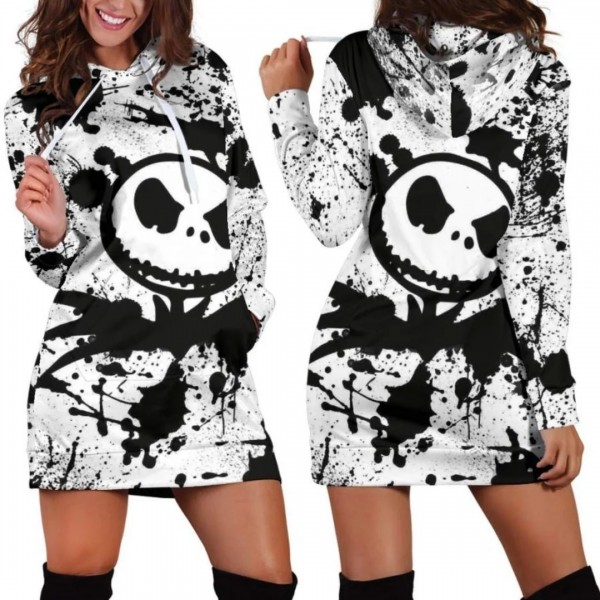 Robe pull à capuche pour femme, sweat-shirt imprimé 3D Jack Skellington mode|6,29 €|OKKO MODE