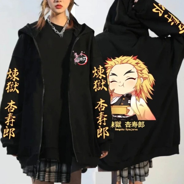 Sweat-shirt décontracté Zipper Hoodie, Manga Jacket Demon Slayer Kimetsu Harajuku Hiver|4,29 €|OKKO MODE