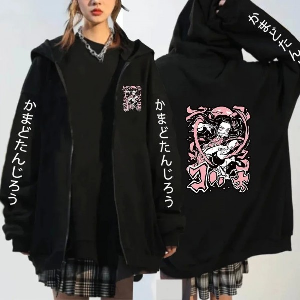 Sweat-shirt décontracté Zipper Hoodie, Manga Jacket Demon Slayer Kimetsu Harajuku Hiver|4,29 €|OKKO MODE