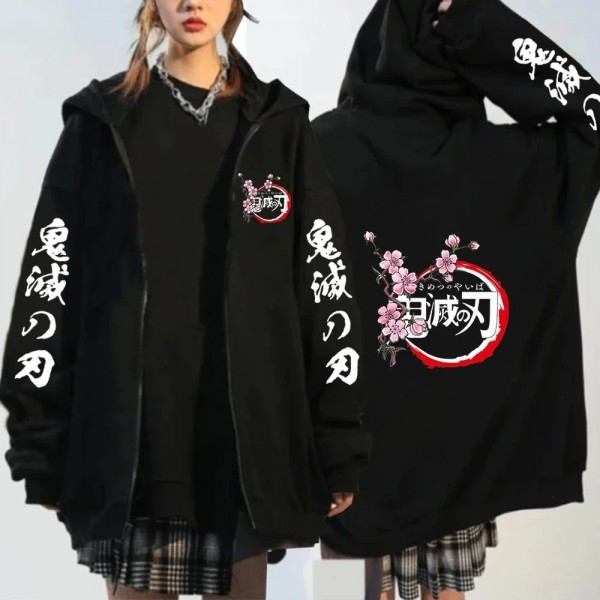 Sweat-shirt décontracté Zipper Hoodie, Manga Jacket Demon Slayer Kimetsu Harajuku Hiver|4,29 €|OKKO MODE