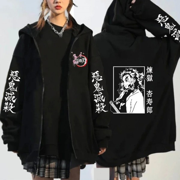 Sweat-shirt décontracté Zipper Hoodie, Manga Jacket Demon Slayer Kimetsu Harajuku Hiver|4,29 €|OKKO MODE