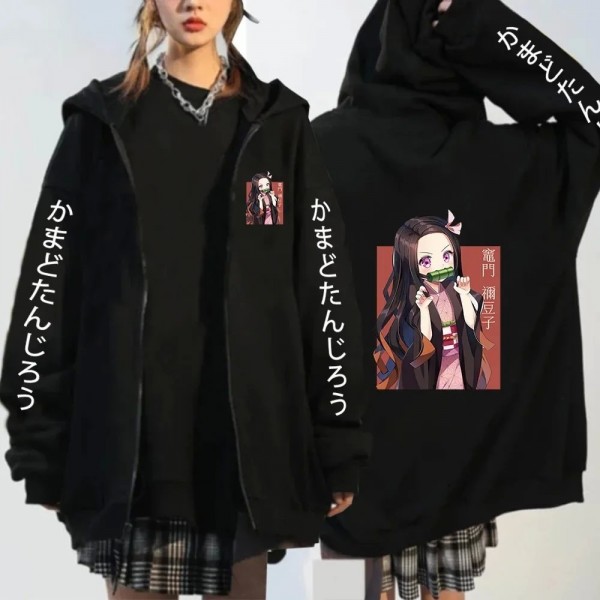 Sweat-shirt décontracté Zipper Hoodie, Manga Jacket Demon Slayer Kimetsu Harajuku Hiver|4,29 €|OKKO MODE