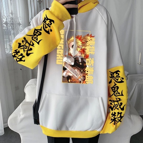 Hoodie anime Kyoujurou Rengoku pour hommes, style Harajuku Cool Streetwear|7,05 €|OKKO MODE