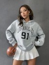 Sweat à capuche College lettre Los Angeles pour femmes, vintage streetwear|8,11 €|OKKO MODE