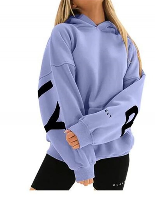 Sweat à capuche imprimé lettre pour femme, pull optique, manches longues automne/hiver|8,05 €|OKKO MODE