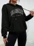 Sweat capuz estampado palavra arte criativa feminina, estilo outono confortável. | 4,29 $ | OKKO MODE