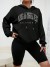 Sweat capuz estampado palavra arte criativa feminina, estilo outono confortável. | 4,29 $ | OKKO MODE