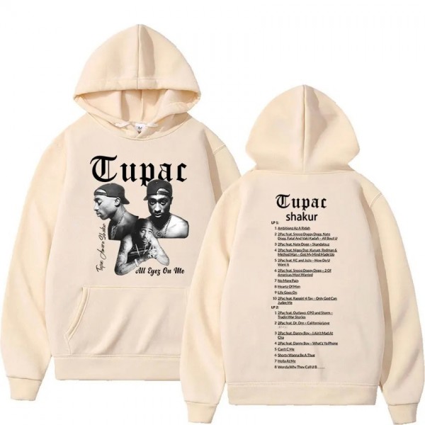 Sweat à capuche rétro Tupac 2pac Hip Hop Pria Bio ar atasan Hitam Wani|6,00 €|OKKO MODE